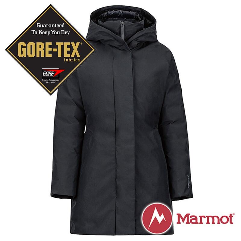 【Marmot】女 GORE-TEX Kristina女GT長版單件式鵝絨外套『黑色』1215-78480