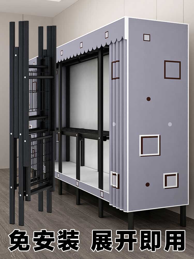 簡易衣柜免安裝折疊布衣柜家用臥室出租房用鋼架結實耐用收納衣櫥