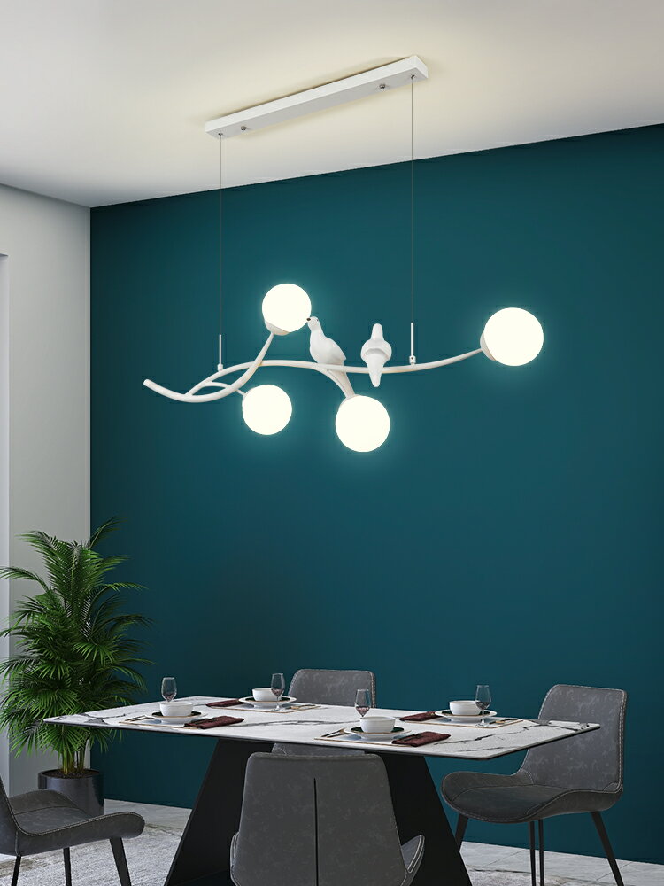 新款北歐餐廳魔豆吊燈現代簡約餐桌吊線燈創意小鳥飯廳吧臺燈 3