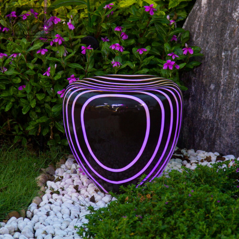 草坪燈變色景觀庭院燈防水戶外樹脂仿石頭燈花園別墅燈飾 1