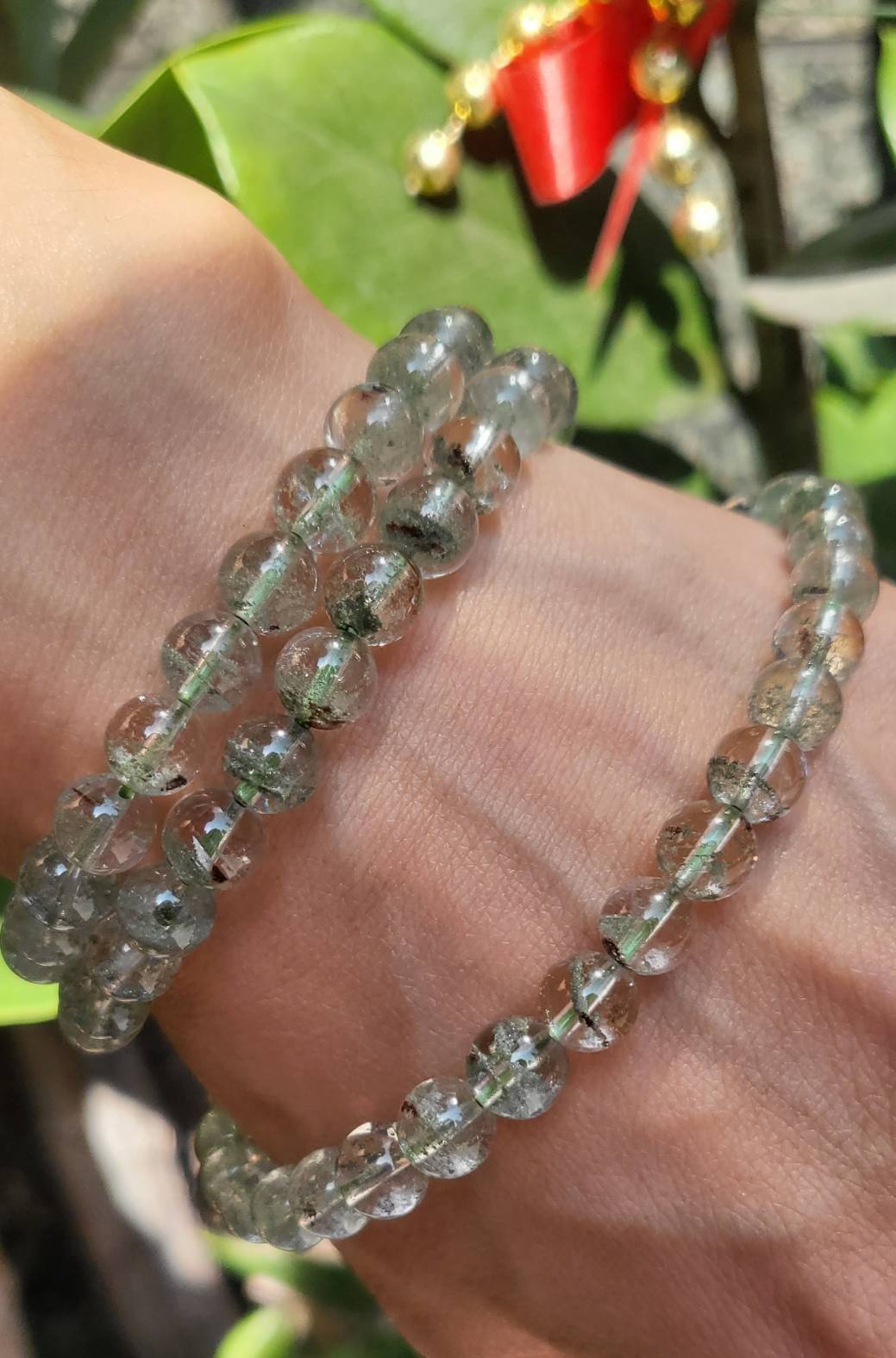 【轉運水晶】綠幽靈手環繞三圈 7mm、8mm  正財 事業運 貴人運 2
