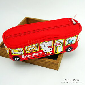 【UNIPRO】Hello Kitty 凱蒂貓 巴士造型筆袋 收納袋 開學文具 三麗鷗正版授權 KT