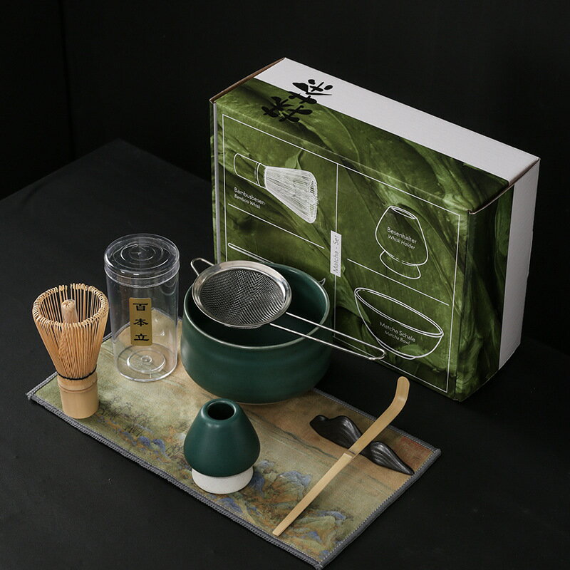 日式窯變百本立抹茶套裝打蛋器抹茶工具茶筅立宋代點茶具