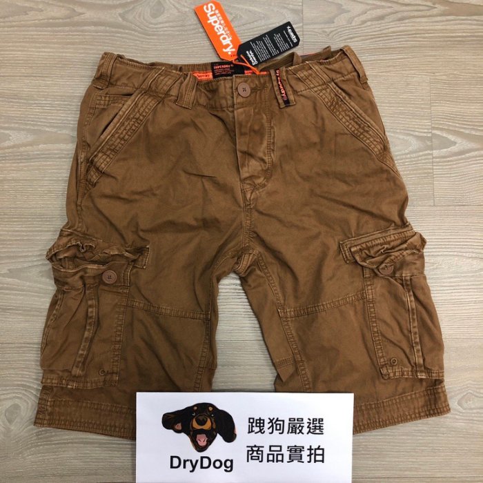跩狗嚴選 極度乾燥 Superdry Cargo 短褲 純棉 多口袋 工作褲 斯裡蘭卡製 煙草棕 卡其 復古 水洗