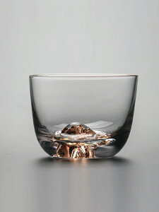 玻璃酒杯網紅威士忌杯子描金100ml烈酒杯創意日本富士山杯藏金杯