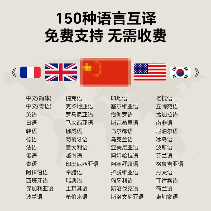 【傳輸效率提升】翻譯耳機同聲翻譯器AI多國語同聲傳譯商務會議智慧翻譯機2025英語-創美