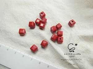 85%硃砂 方塊珠 (3入) 硃砂 水晶飾品 晶晶工坊-love2hm