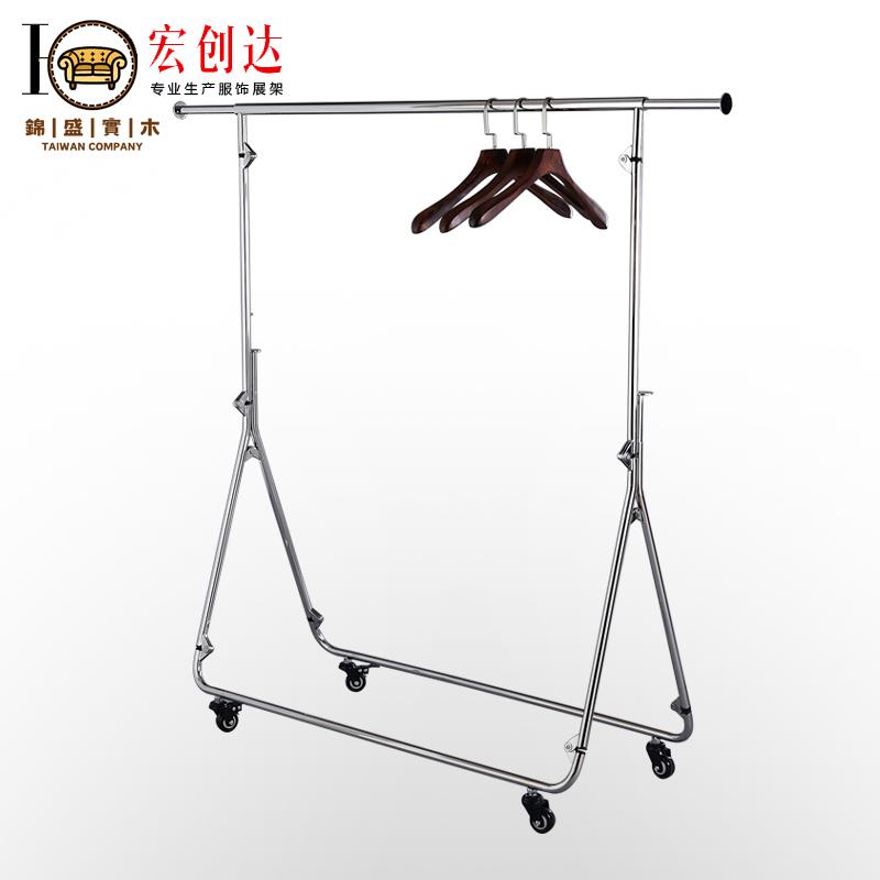 特惠/免運 工廠直銷 展示架 掛包架 陳列架 收納架 不銹鋼折疊架 可拆裝展示架服裝陳列架子滑輪推拉單槓伸縮中島架可開發票 全館折扣 售後保障 j5428