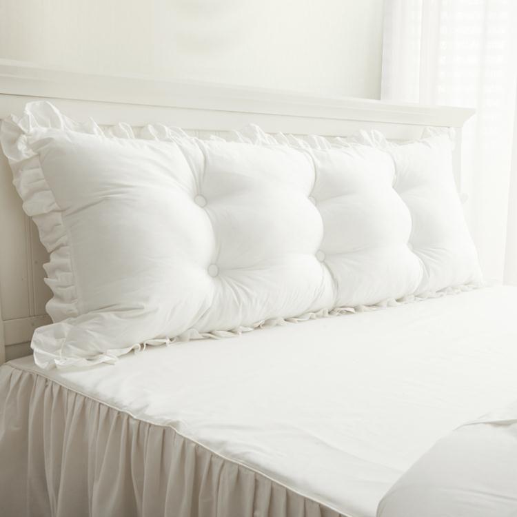 韓版床上大靠墊純棉雙人長靠枕抱枕韓式床頭純白軟包大靠背含芯