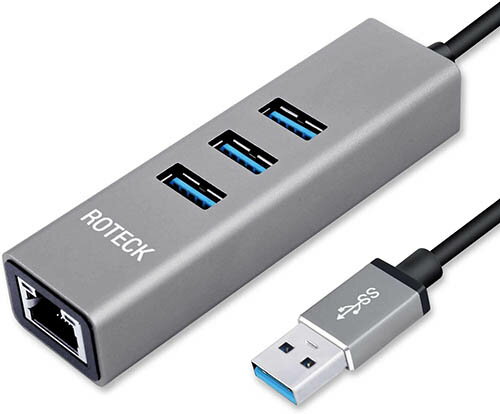 ROTECK【日本代購】LAN 轉usb3.0集線器1000Mbps RJ45以太網