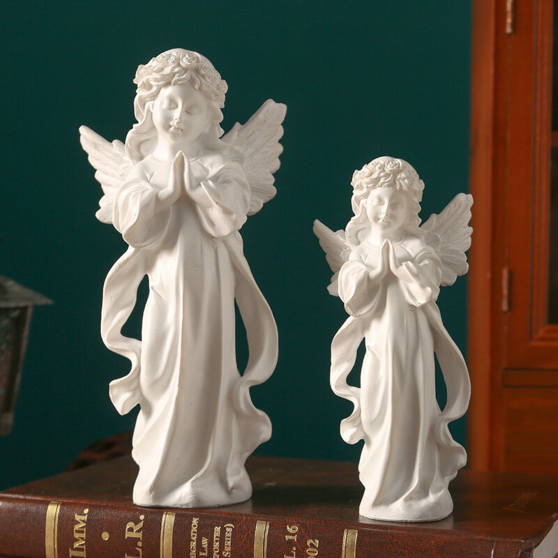 卡通人物擺件桌面擺放少女天使雕塑雕像樹脂藝術品餐廳酒柜工藝品