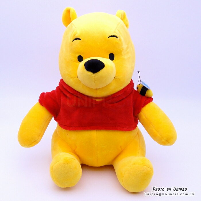 【UNIPRO】迪士尼 小熊維尼 Winnie the Pooh 坐姿 蜜蜂 維尼 絨毛玩偶 娃娃 35公分