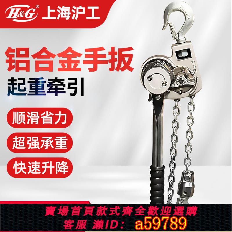 【臺灣公司 可打統編】上海滬工鋁合金鏈條手扳葫蘆收緊器緊線器手動葫蘆牽引器0.75噸t