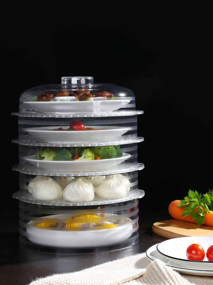重疊收納保溫菜罩多層透明防塵家用餐桌食物罩子保鮮剩菜剩飯神器