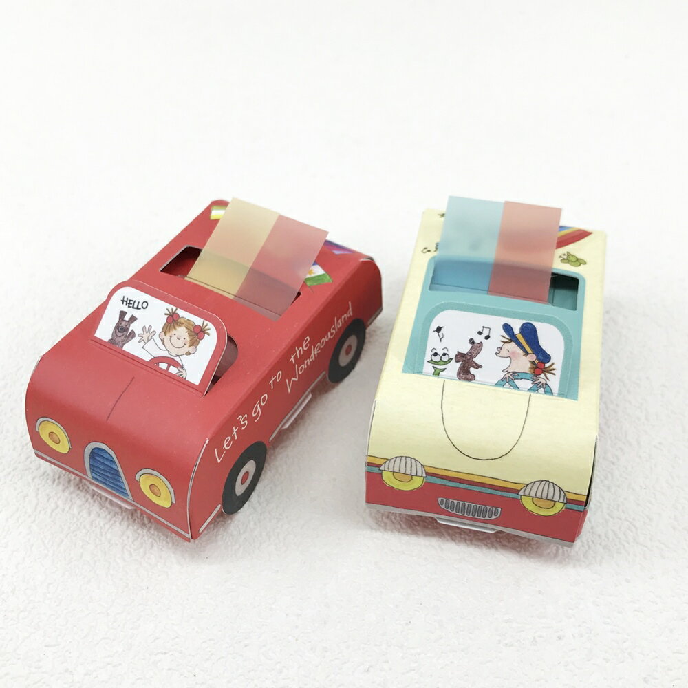 日本製  COCO and Wondrous Gang 車子造型 抽取式 便利貼｜小鶴日貨