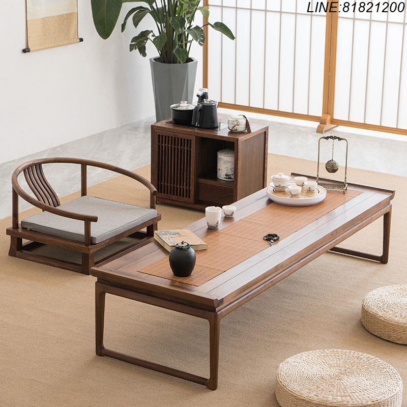 茶桌椅組 茶桌 榆木桌 實木桌椅 茶幾 泡茶臺 免運 開立發票 榻榻米茶桌地臺桌茶幾小矮桌炕桌實木定製仿古禪意日式飄窗木質桌 支援訂製 支援組裝