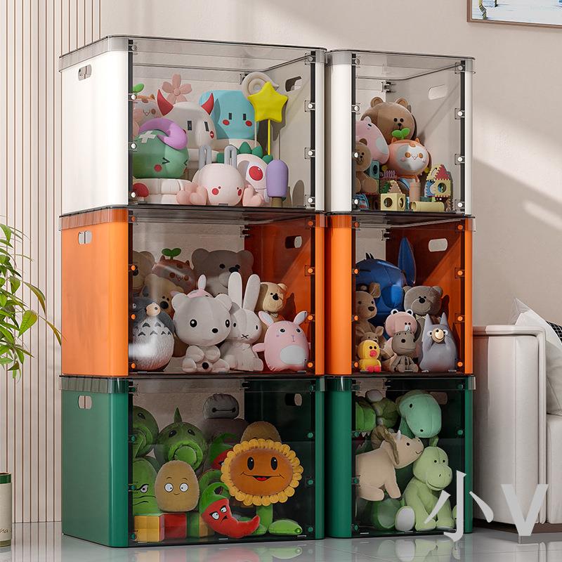 小V 家用大號透明簡約整理箱衣服衣柜零食書本收納箱折疊玩具收納箱