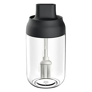 PS Mall【J2436】油刷密封罐 250ML 玻璃壺加厚玻璃 油鹽醬醋瓶 勺蓋一體 調味瓶