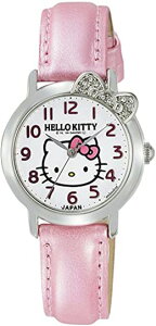 Citizen 【日本代購】凱蒂貓 Hello Kitty 指針顯示皮革錶帶腕錶 粉色