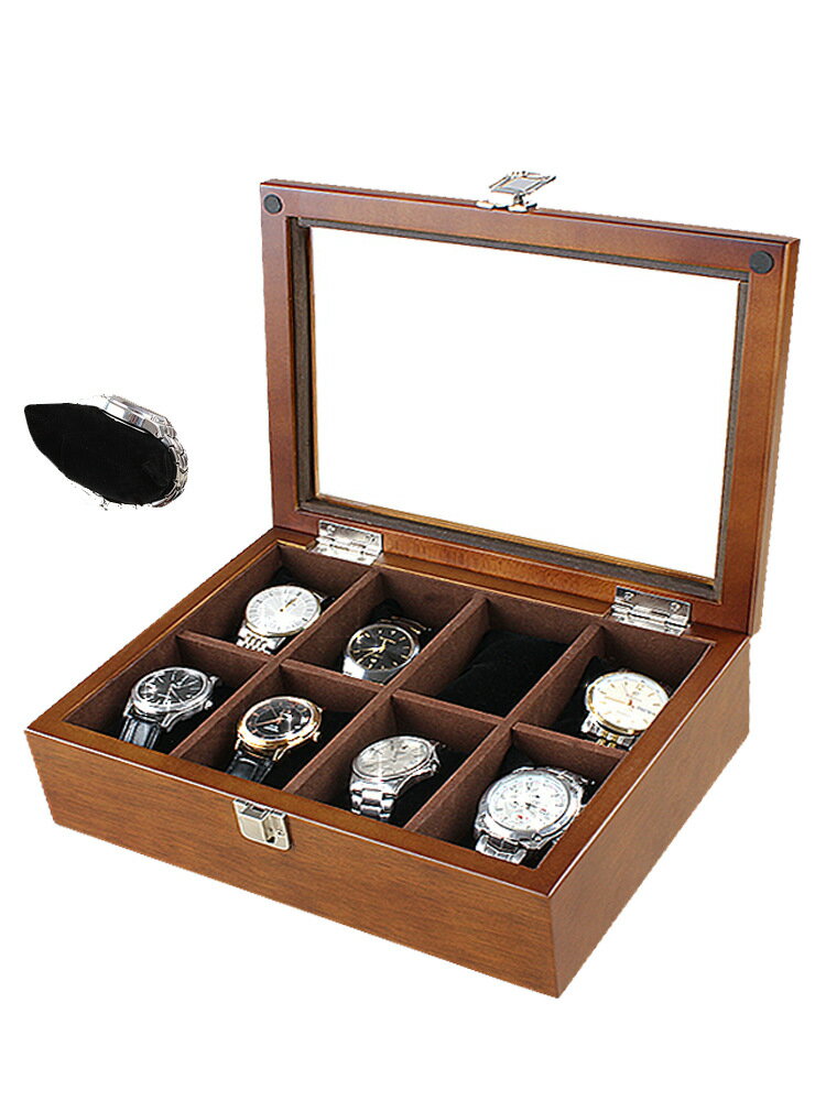 70YF實木質手表盒收納盒木質首飾盒手串收集家用展示簡約表箱手表