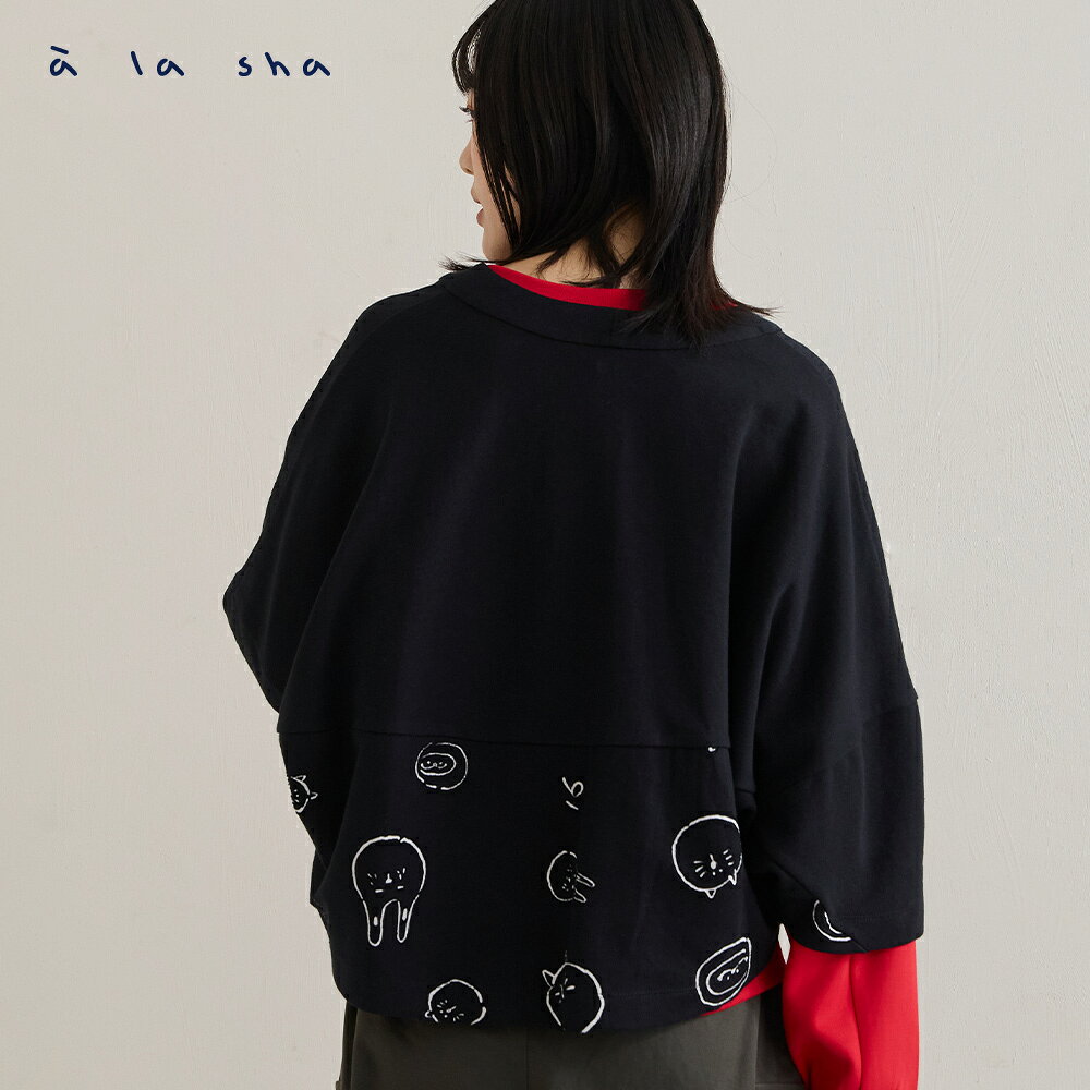 a la sha 動物燒花布連袖外套 1