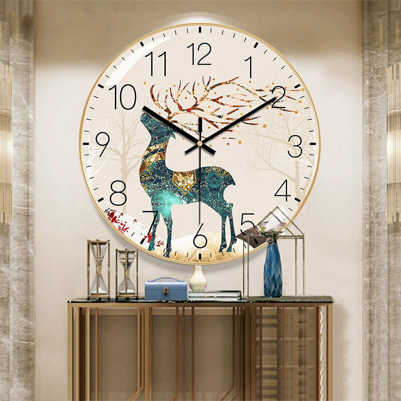 簡約北歐掛鐘創意靜音時鐘玻璃家居鐘表客廳墻鐘裝飾鐘Wall Clock