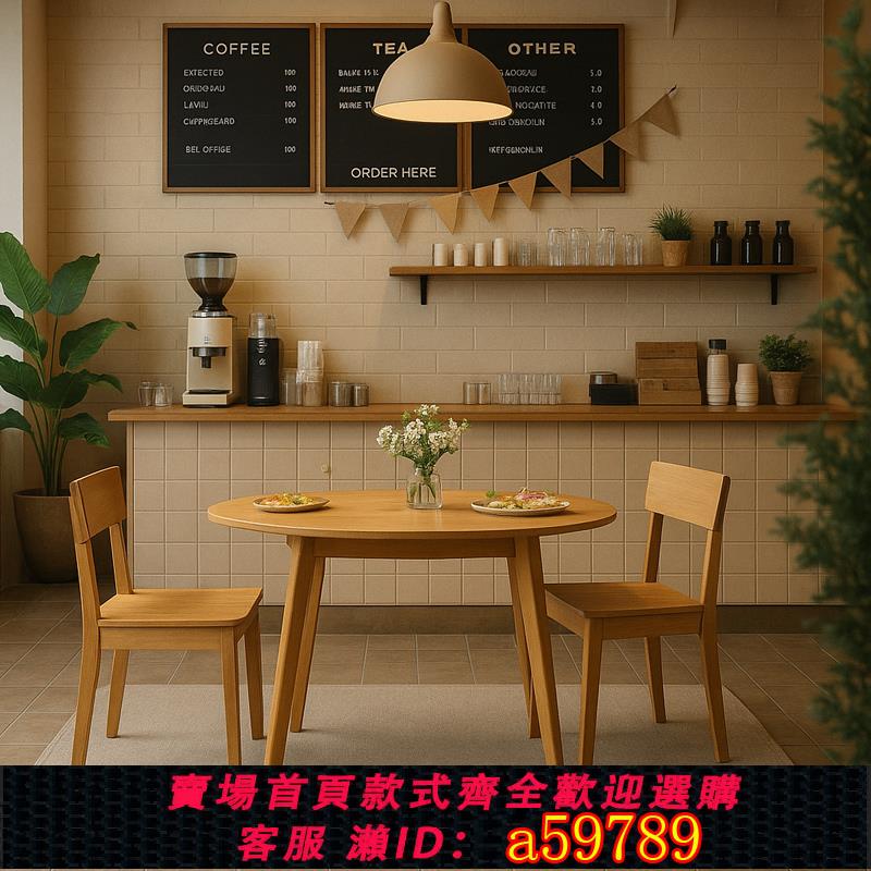 【臺灣公司 可打統編】實木小圓桌餐飲商用餐桌飯店專用吃飯桌子咖啡店燒烤店快餐店桌椅
