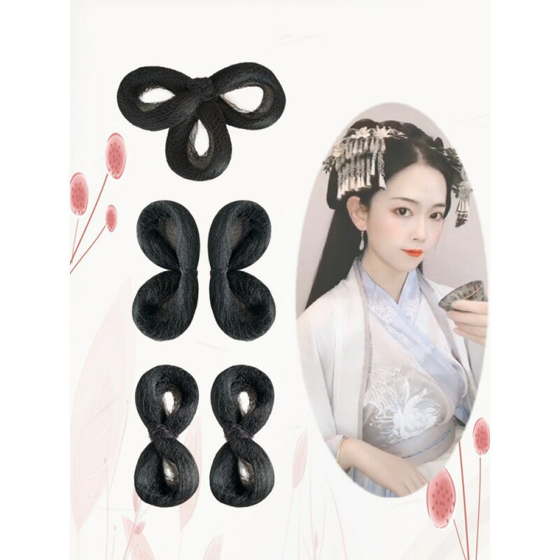 漢服古裝假發包三環發髻手殘黨新手全發絲軟發環蝴蝶發包後壓造型