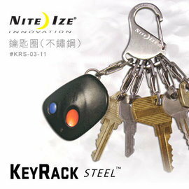 ├登山樂┤美國 NITE IZE Key Rack Steel 凱樂鑰匙扣/鑰匙圈 # KRS-03-01 黑色 KRS-03-11 不鏽鋼色