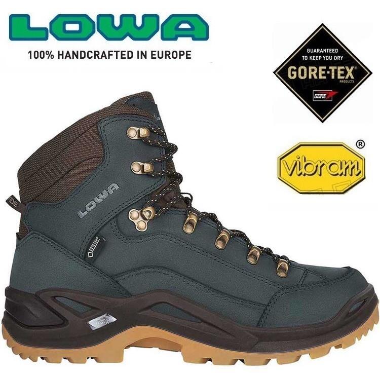 Lowa 中筒防水健行鞋/登山鞋 Renegade GTX Mid男 LW310945 6961 海軍藍/蜜黃