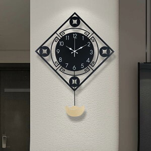 新中式掛鐘客廳家用時尚現代掛式時鐘創意中國風掛墻裝飾個性鐘表