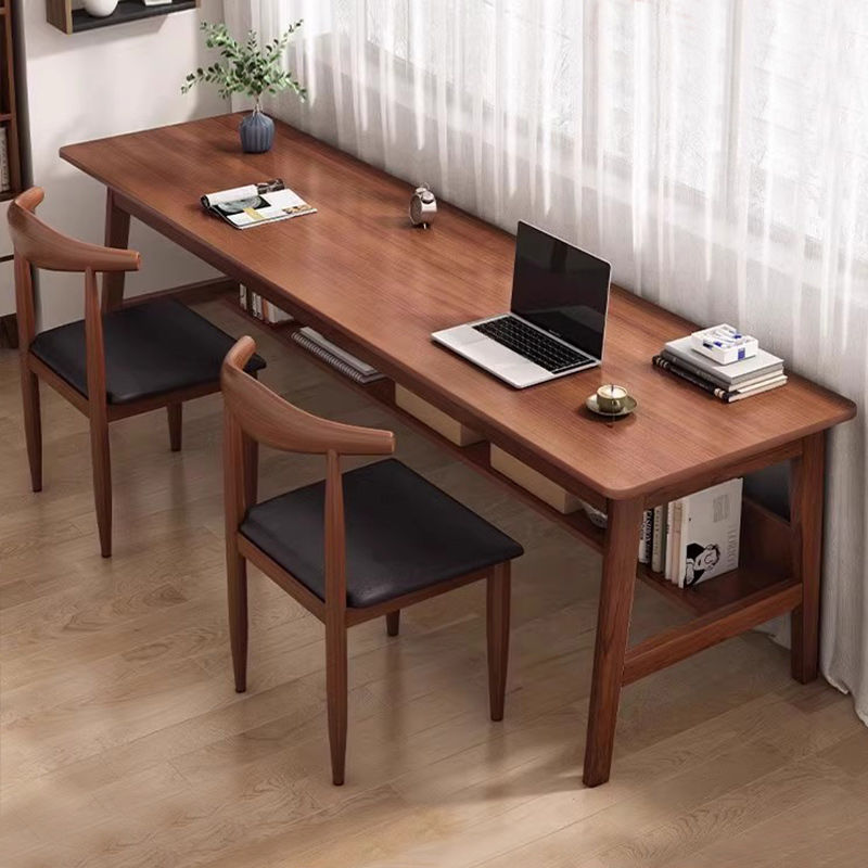 【超優品】長條桌子靠墻窄桌子長方形辦公桌雙人書桌家用電腦桌實木腿工作臺