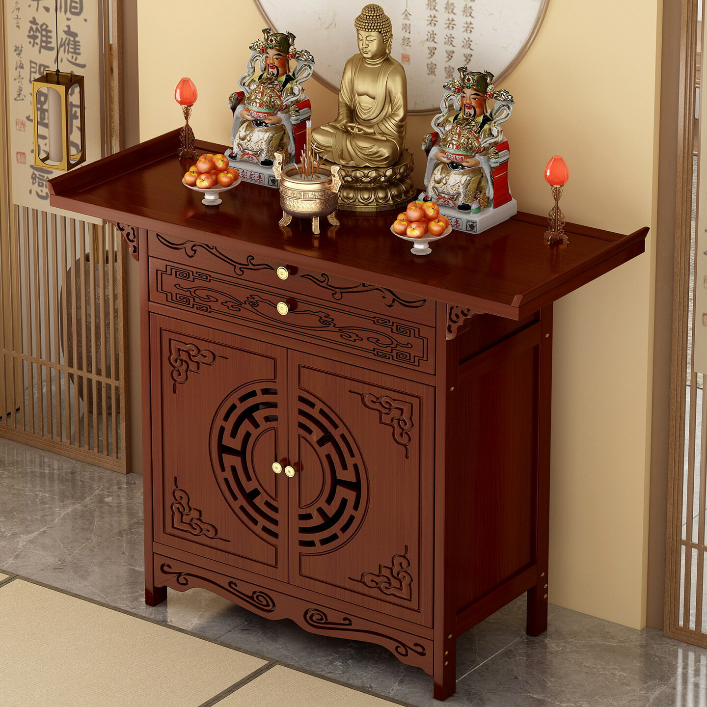 免運 開立發票 佛龕 供桌 貢桌 香案 佛龕供桌神臺家用香案財爺柜子佛臺新中式菩薩觀音佛像供奉香火桌