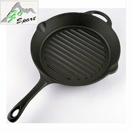 [ GoSport ] 圓型橫紋鑄鐵烤盤 / 煎鍋 荷蘭鍋 附有收納袋 / 40441