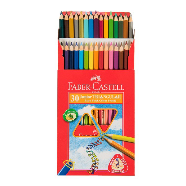 德國輝柏 FABER-CASTELL 大三角彩色鉛筆3.3mm 10色 / 20色 / 30色 附削筆器