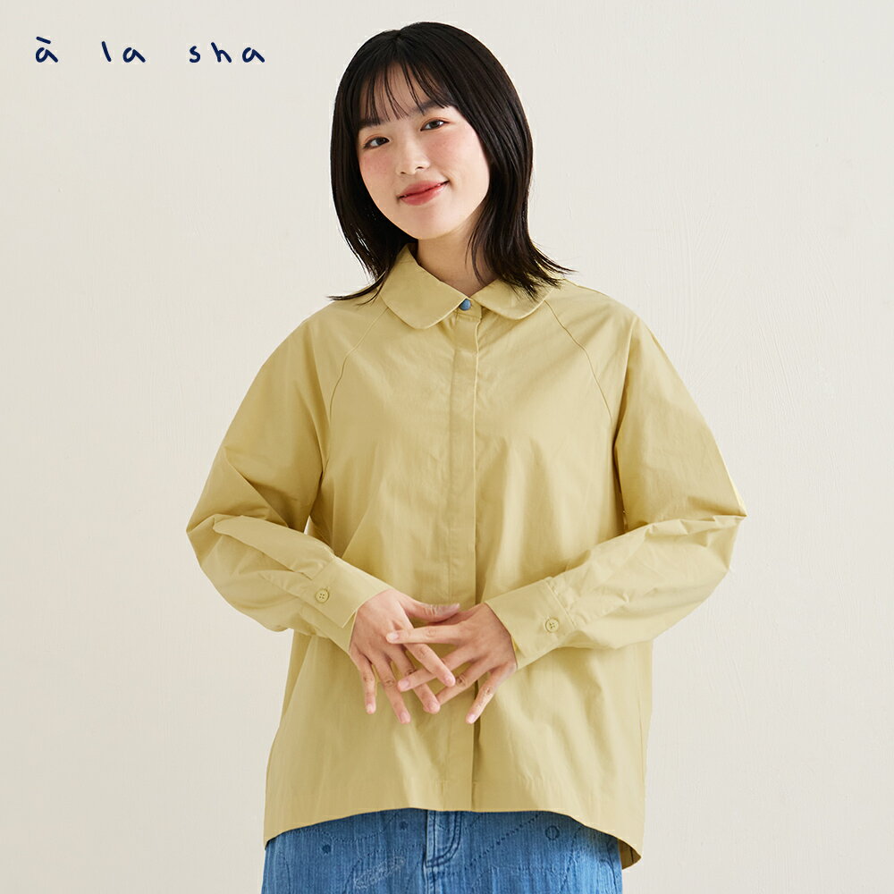 a la sha 抹茶Q咪繞線點點襯衫
