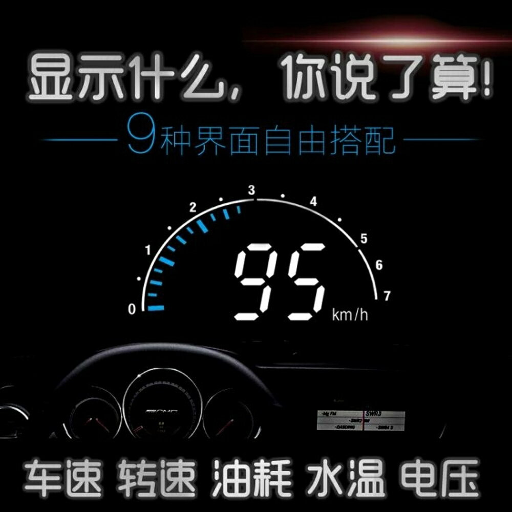 汽車車載HUD抬頭顯示器 OBD速度顯示 車速轉速油耗投影儀A200 MKS全館免運