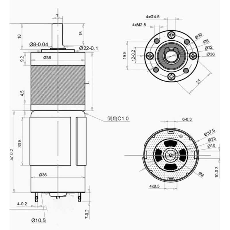 {公司貨 最低價}36-555直流行星減速電機12v24v可調速變速減速箱有刷減速電機 2