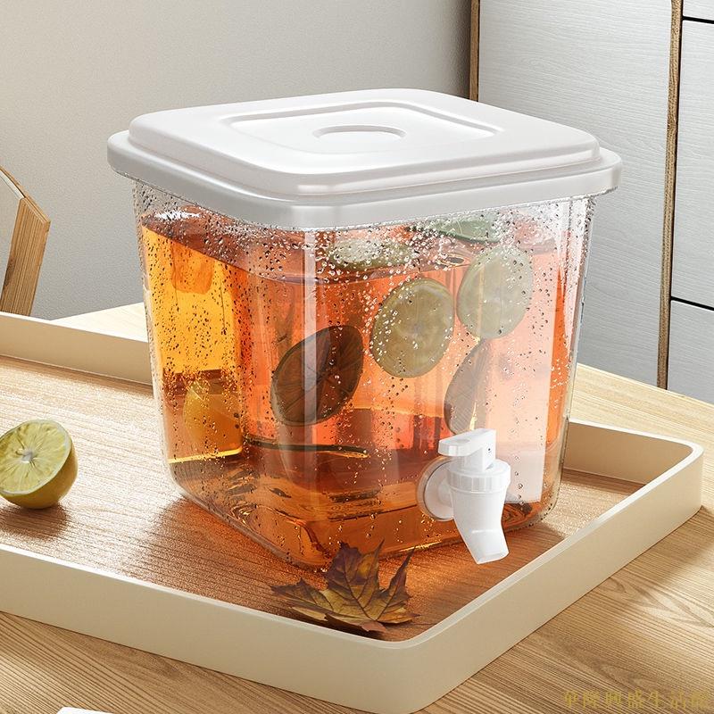 塑膠涼冷水壺帶龍頭冰箱家用大容量5升耐高溫網紅密封果茶壺2L