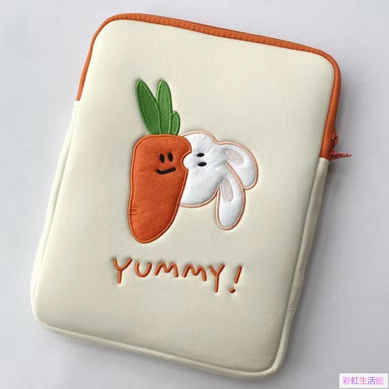 ins小眾設計烤紅薯 檸檬刺繡iPad平板包 筆記本電腦內膽包收納包