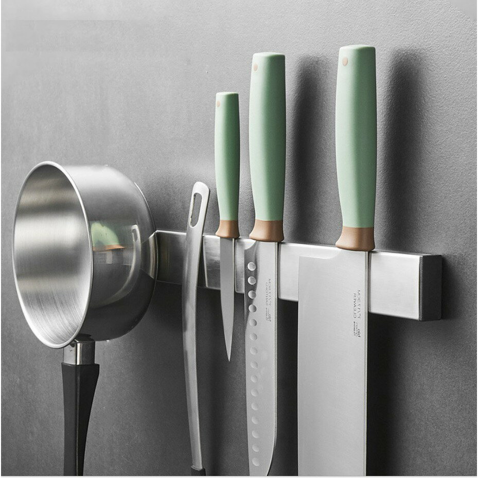 【磁力刀架】免打孔304不銹鋼 磁性刀架 磁鐵刀架 墻壁掛 廚房 磁吸刀架