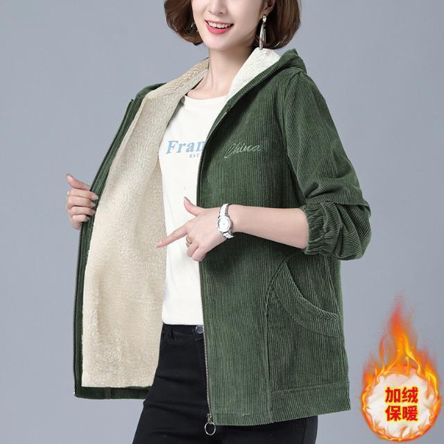 女士加厚燈芯絨外套女秋冬百搭年新款韓版寬松小個子休閑夾克