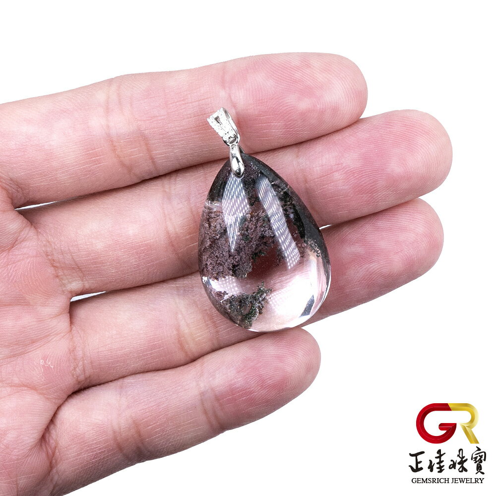 【正佳珠寶】綠幽靈 頂級冰種意象 14.6g 綠幽靈吊墜 幽靈幻象水晶｜925銀白K 5