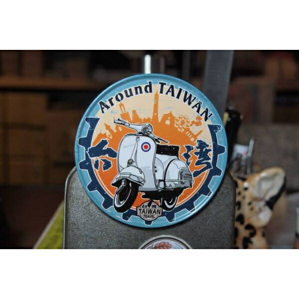 圓形磁鐵杯墊 冰箱貼 台灣紀念品 台灣特色 台灣景點 台灣意象 復古台灣 木子創意 TR台灣鐵道 2