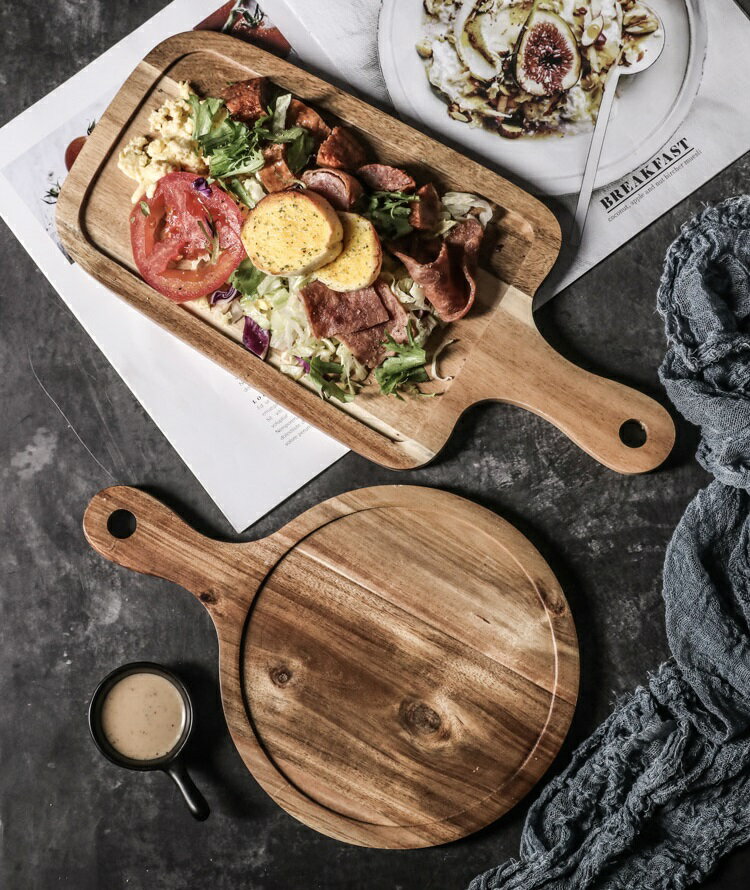 牛排餐盤木質家用日式木盤長方形盤子西餐盤早餐餐具披薩木板托盤【奇趣生活】