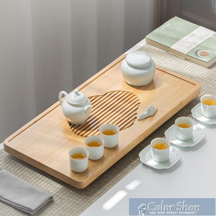 茶盤竹制茶盤家用日式簡約茶具套裝整塊茶海排水蓄水式小茶臺竹托盤