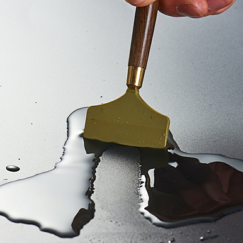 茶盤刮水器黑檀木手柄茶刮 積水清理刮片橡膠 茶具配件零配茶掃 3