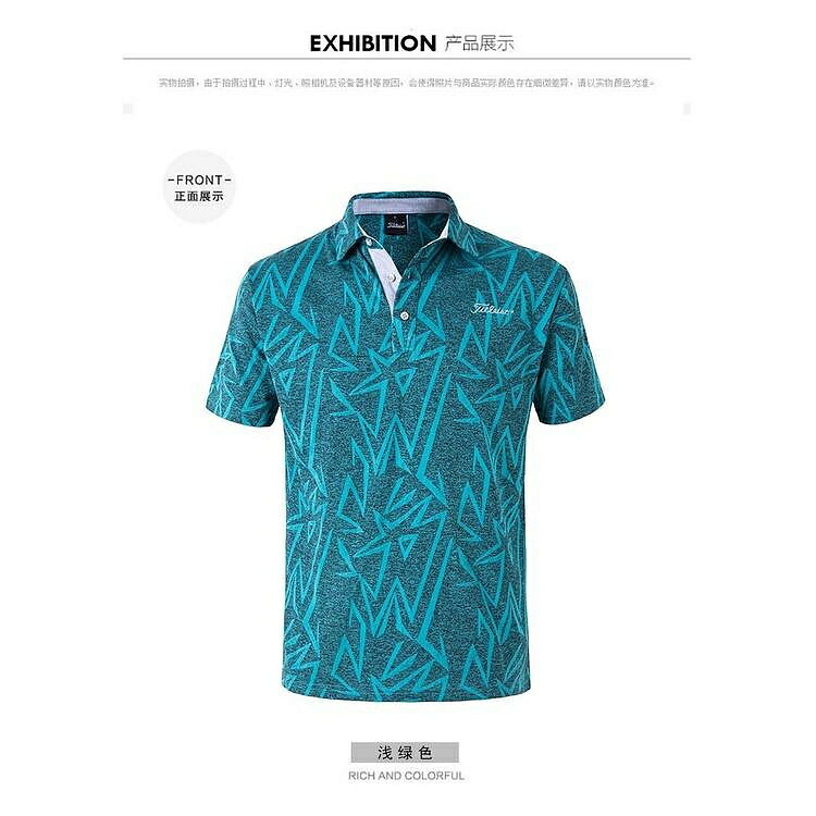 2023新款高爾夫男士短袖上衣男士速乾透氣排汗定製面料polo衫印花t恤薄款可定製