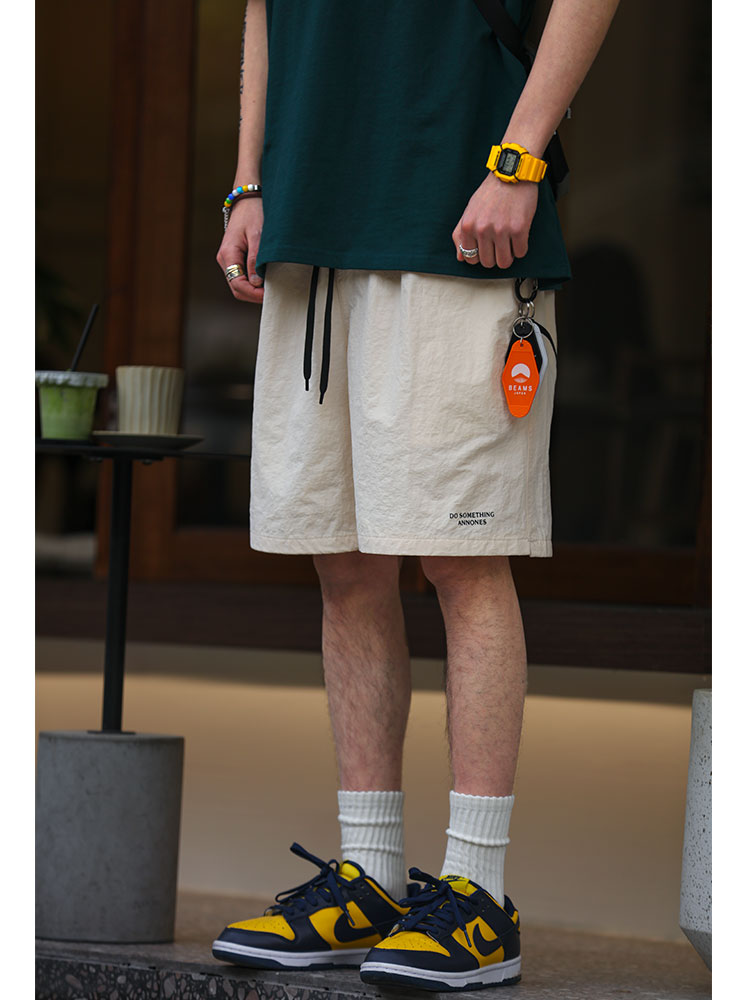 夏日系戶外cityboy運動速乾短褲男女復古寬鬆透氣直筒休閒五分褲