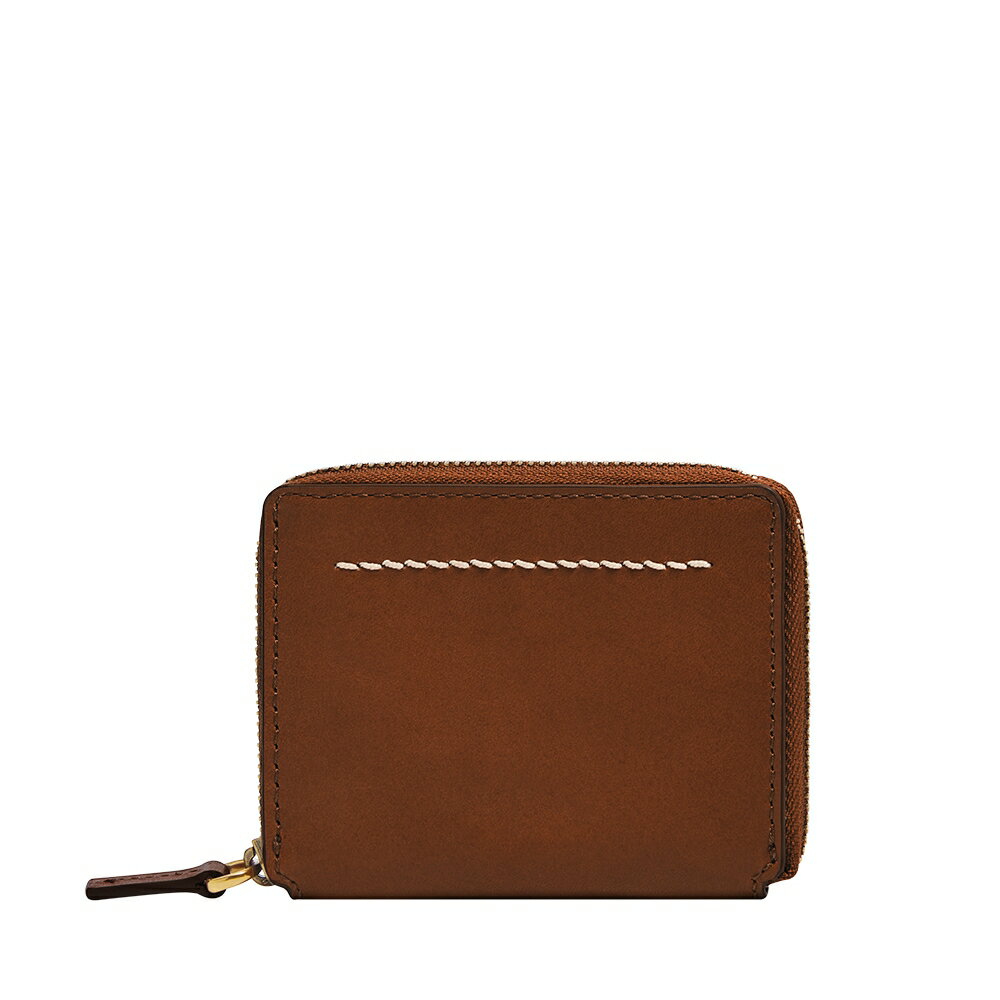 送禮首選★FOSSIL Westover 真皮拉鍊零錢包-咖啡色 ML4584210【美國時尚品牌】 附防塵袋+提袋【全館滿額折價★FOSSIL全系列包夾送美妝蛋】
